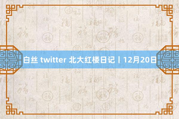 白丝 twitter 北大红楼日记丨12月20日