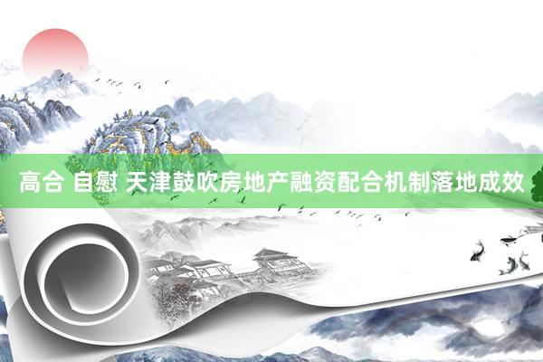 高合 自慰 天津鼓吹房地产融资配合机制落地成效