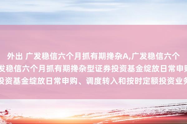 外出 广发稳信六个月抓有期搀杂A,广发稳信六个月抓有期搀杂C: 对于广发稳信六个月抓有期搀杂型证券投资基金绽放日常申购、调度转入和按时定额投资业务的公告