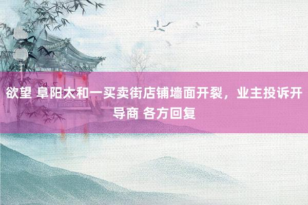 欲望 阜阳太和一买卖街店铺墙面开裂，业主投诉开导商 各方回复