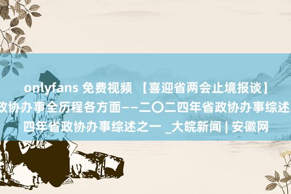 onlyfans 免费视频 【喜迎省两会止境报谈】把辱骂分明讲政事不竭政协办事全历程各方面——二〇二四年省政协办事综述之一 _大皖新闻 | 安徽网