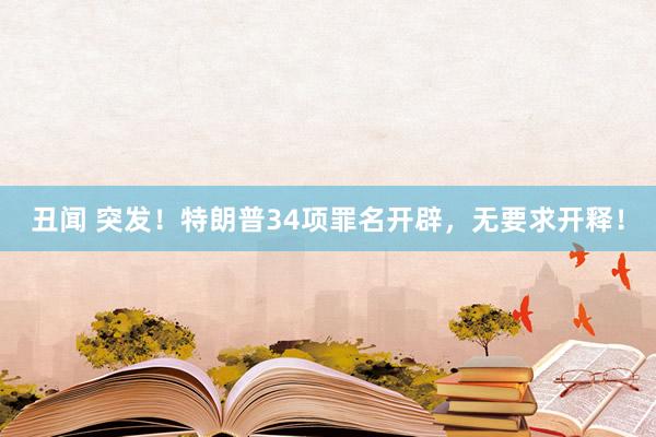 丑闻 突发！特朗普34项罪名开辟，无要求开释！