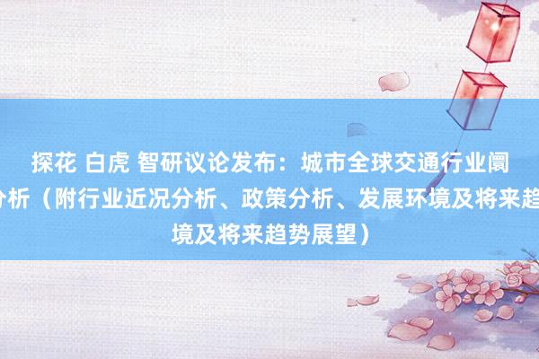 探花 白虎 智研议论发布：城市全球交通行业阛阓远景分析（附行业近况分析、政策分析、发展环境及将来趋势展望）