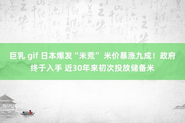 巨乳 gif 日本爆发“米荒” 米价暴涨九成！政府终于入手 近30年来初次投放储备米