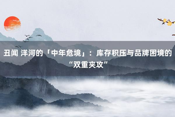 丑闻 洋河的「中年危境」：库存积压与品牌困境的“双重夹攻”
