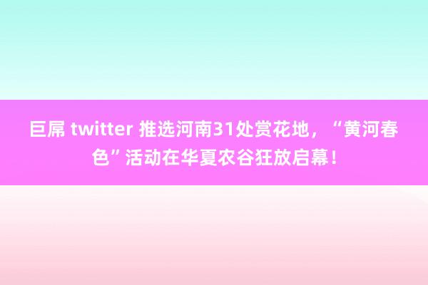 巨屌 twitter 推选河南31处赏花地，“黄河春色”活动在华夏农谷狂放启幕！