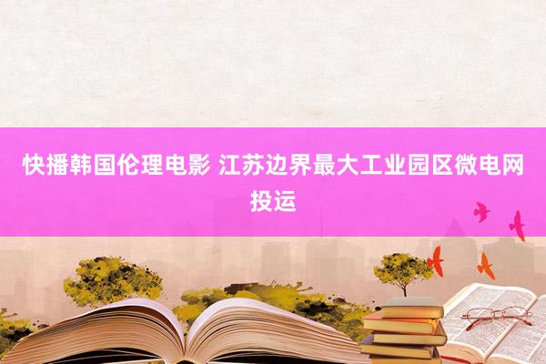 快播韩国伦理电影 江苏边界最大工业园区微电网投运