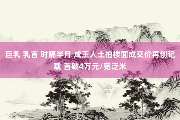 巨乳 乳首 时隔半月 成王人土拍楼面成交价再创记载 首破4万元/宽泛米