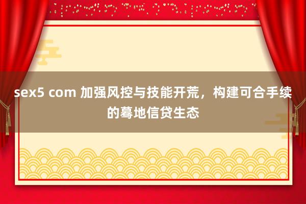sex5 com 加强风控与技能开荒，构建可合手续的蓦地信贷生态