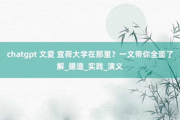 chatgpt 文爱 宜荷大学在那里？一文带你全面了解_臆造_实践_演义