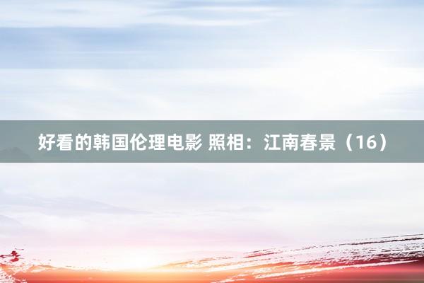 好看的韩国伦理电影 照相：江南春景（16）
