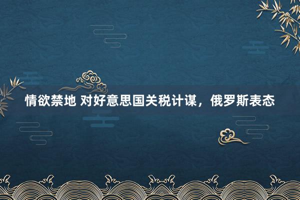情欲禁地 对好意思国关税计谋，俄罗斯表态