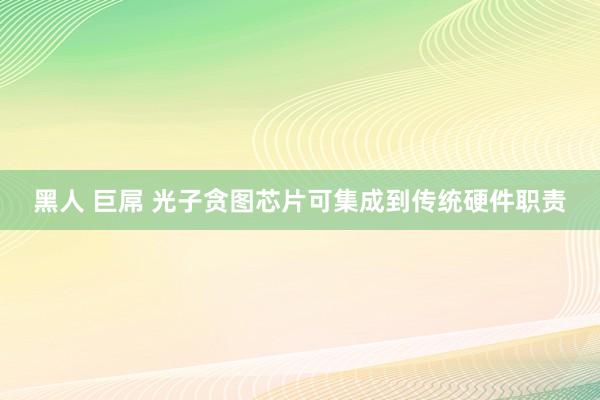 黑人 巨屌 光子贪图芯片可集成到传统硬件职责