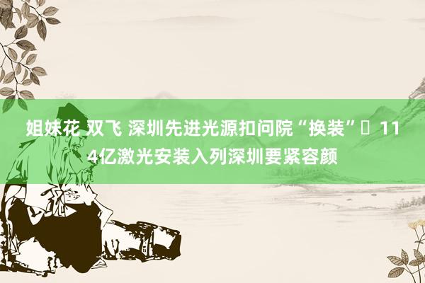 姐妹花 双飞 深圳先进光源扣问院“换装” 114亿激光安装入列深圳要紧容颜