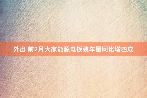 外出 前2月大家能源电板装车量同比增四成
