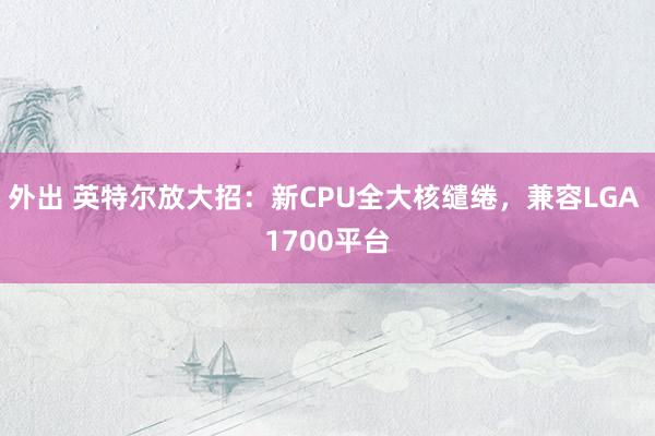 外出 英特尔放大招：新CPU全大核缱绻，兼容LGA 1700平台