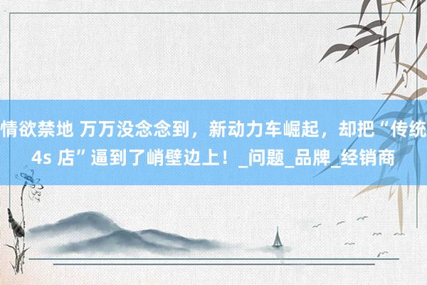 情欲禁地 万万没念念到，新动力车崛起，却把“传统4s 店”逼到了峭壁边上！_问题_品牌_经销商