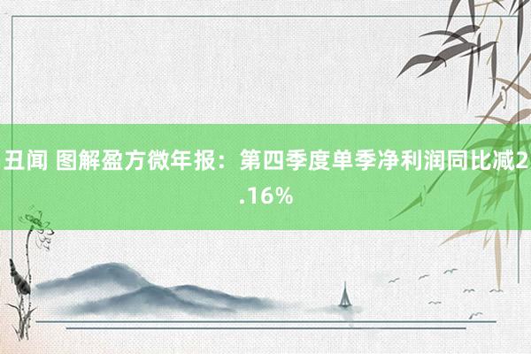 丑闻 图解盈方微年报:第四季度单季净利润同比减2.16%