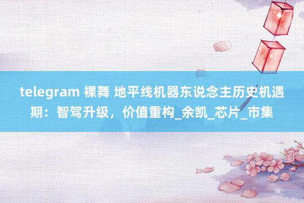 telegram 裸舞 地平线机器东说念主历史机遇期：智驾升级，价值重构_余凯_芯片_市集