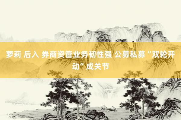 萝莉 后入 券商资管业务韧性强 公募私募“双轮开动”成关节
