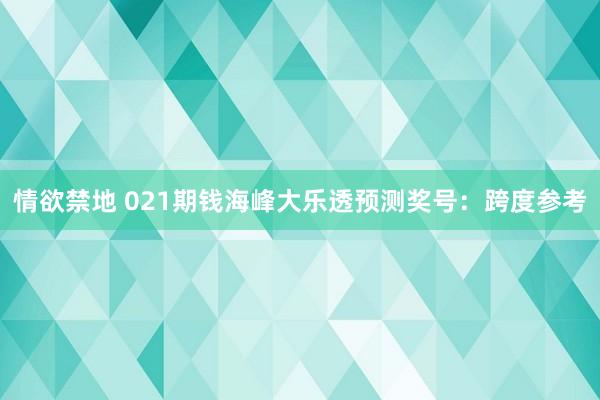 情欲禁地 021期钱海峰大乐透预测奖号：跨度参考