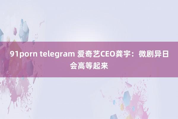 91porn telegram 爱奇艺CEO龚宇：微剧异日会高等起来
