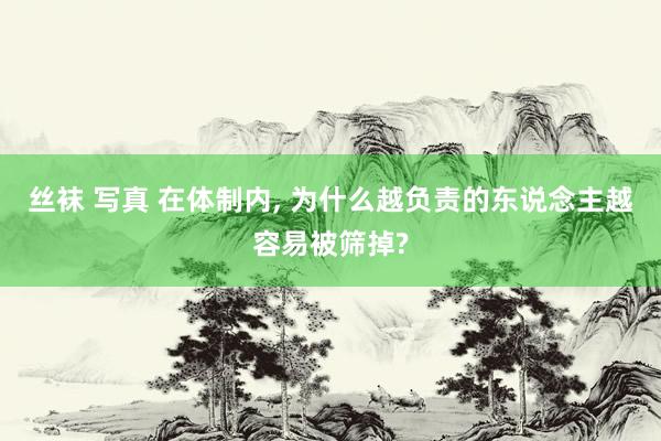 丝袜 写真 在体制内， 为什么越负责的东说念主越容易被筛掉?