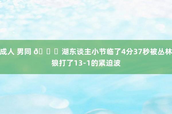 成人 男同 🙃湖东谈主小节临了4分37秒被丛林狼打了13-1的紧迫波